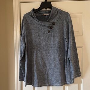 Soft Surroundings Blue Cowl Neck Top